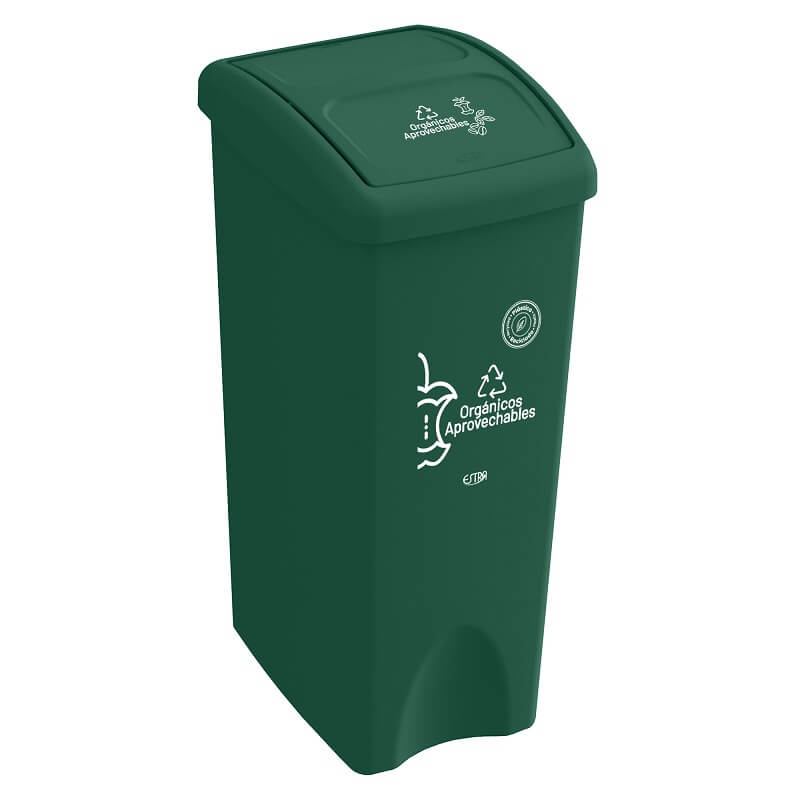 Papelera Vaivén Verde 53 Litros Material Reciclado Estra Cristalería La 13 1822