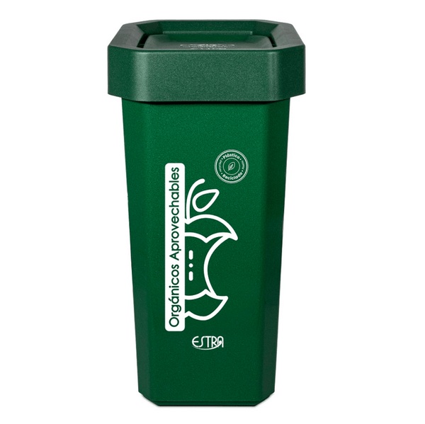 Papelera Ecobin Vaivén 10 Litros Verde Orgánicos Aprovechables / Estra