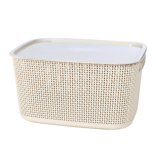 Cesta Rattan con Tapa Beige / Armaty