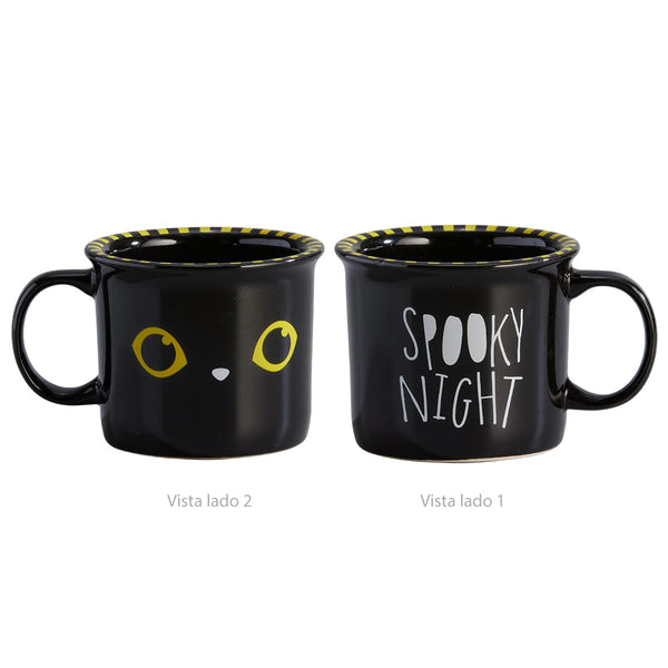 Mug Halloween Gato Negro 280 ml / Corona