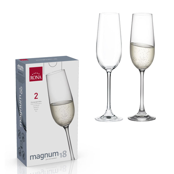 Set x 2 Copas Champaña 6 oz Magnum 18 / Rona