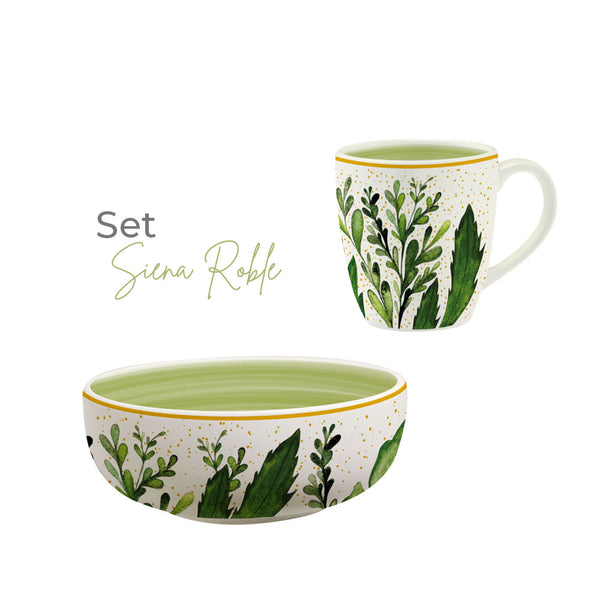 Set Mug + Bowl Cerealero Siena Roble / Corona